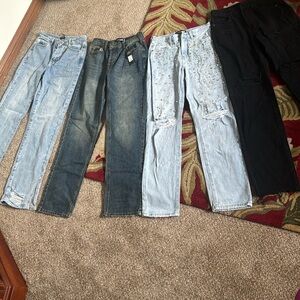 Stylish Men's Jeans Collection - Black, Blue & Light Blue size 1